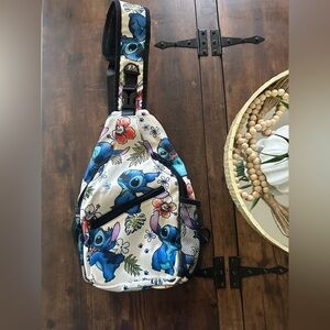 LILO stitch Character Sling Bag - Blue and White